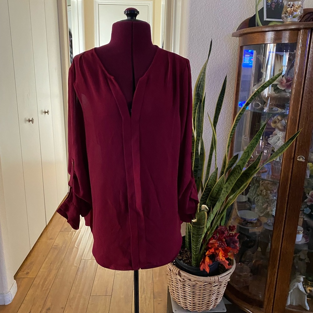 A’GACI Red/Burgundy Blouse